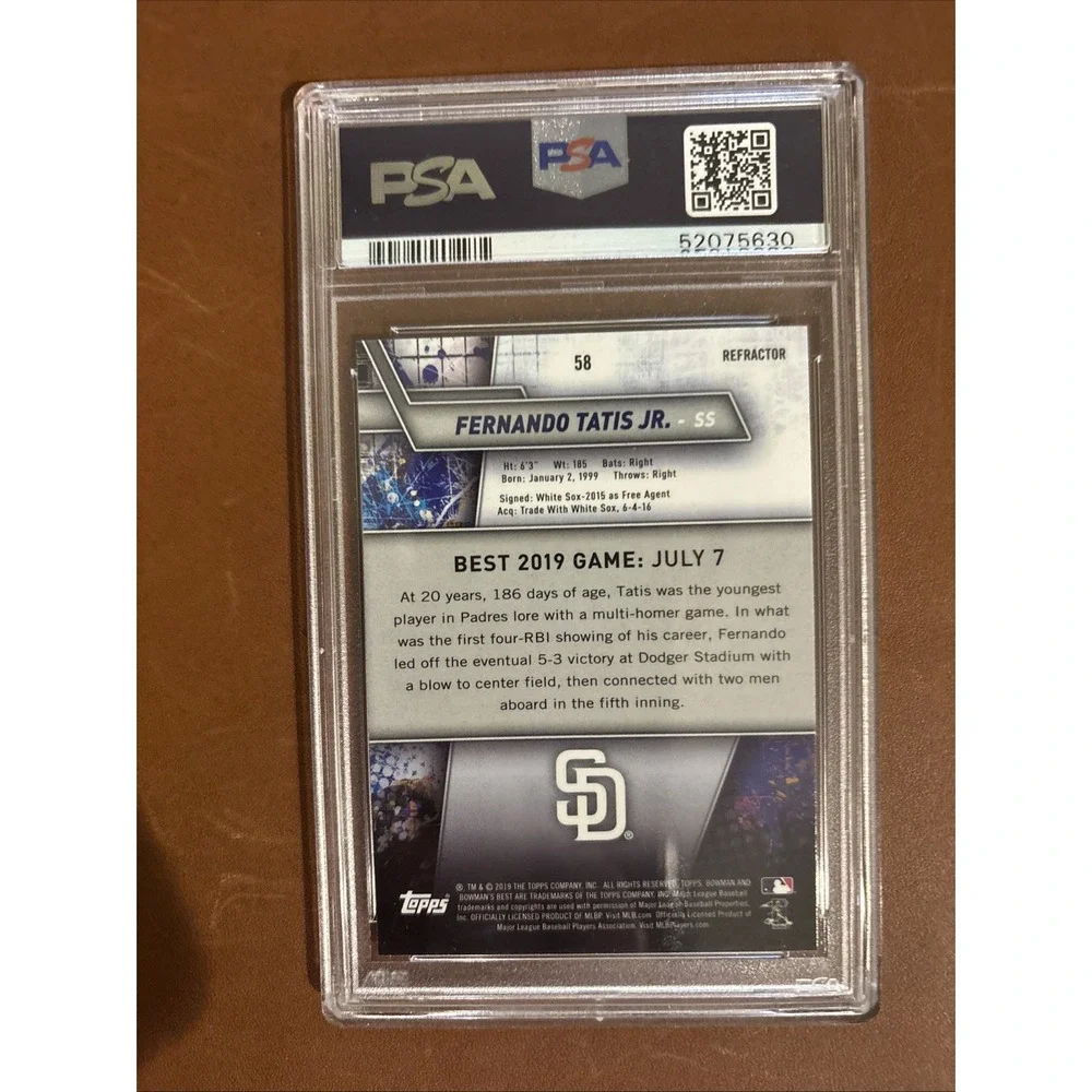 PSA 10 Fernando Tatis Jr 2019 Bowmans Best Refractor Rookie Card RC 58 Padres
